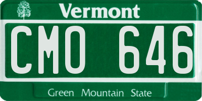 VT license plate CMO646