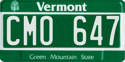 VT license plate CMO647