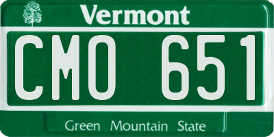 VT license plate CMO651