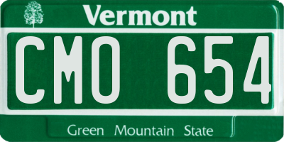 VT license plate CMO654