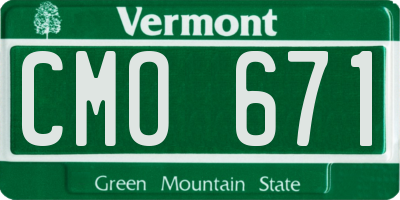 VT license plate CMO671