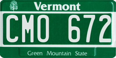 VT license plate CMO672
