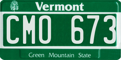 VT license plate CMO673