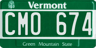 VT license plate CMO674