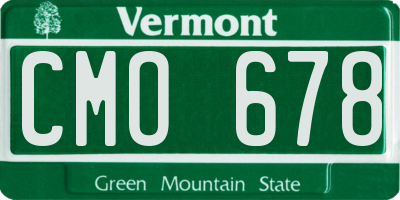 VT license plate CMO678