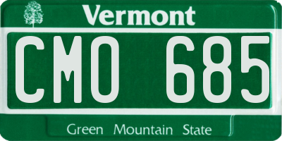 VT license plate CMO685