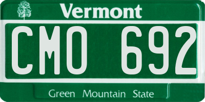 VT license plate CMO692
