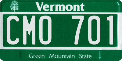 VT license plate CMO701
