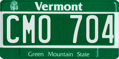 VT license plate CMO704