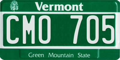 VT license plate CMO705