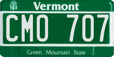 VT license plate CMO707