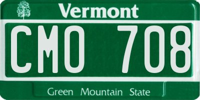 VT license plate CMO708