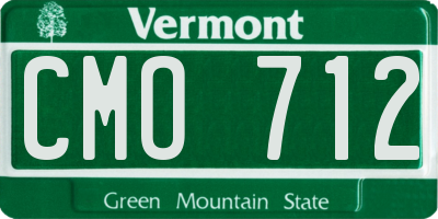 VT license plate CMO712