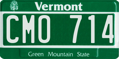 VT license plate CMO714