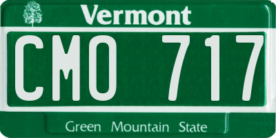 VT license plate CMO717