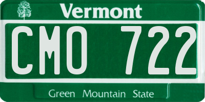 VT license plate CMO722