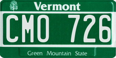 VT license plate CMO726