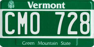 VT license plate CMO728