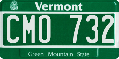 VT license plate CMO732