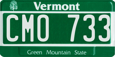 VT license plate CMO733