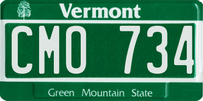 VT license plate CMO734
