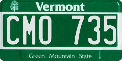 VT license plate CMO735