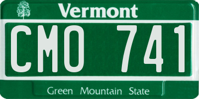 VT license plate CMO741