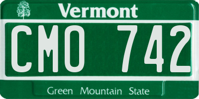 VT license plate CMO742