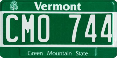VT license plate CMO744