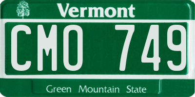 VT license plate CMO749