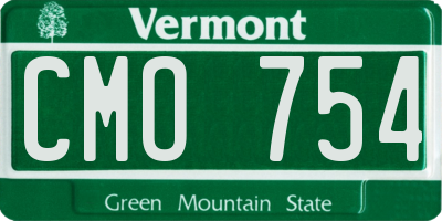 VT license plate CMO754