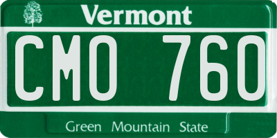 VT license plate CMO760