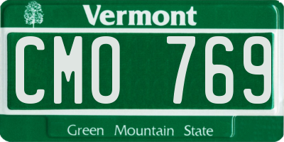 VT license plate CMO769