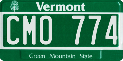 VT license plate CMO774