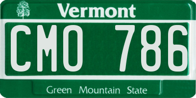 VT license plate CMO786
