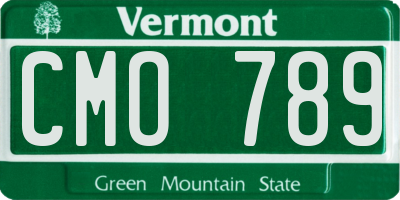 VT license plate CMO789