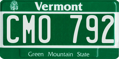 VT license plate CMO792
