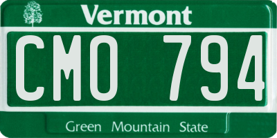 VT license plate CMO794