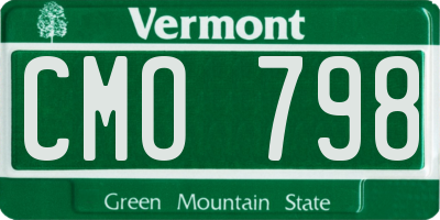 VT license plate CMO798