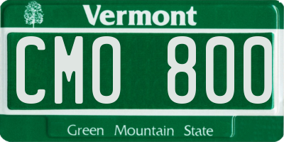 VT license plate CMO800