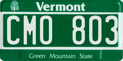 VT license plate CMO803