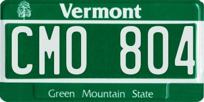 VT license plate CMO804