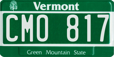 VT license plate CMO817