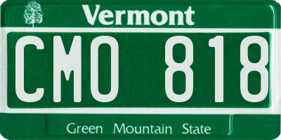 VT license plate CMO818