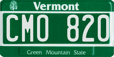 VT license plate CMO820