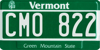 VT license plate CMO822