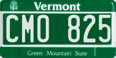 VT license plate CMO825