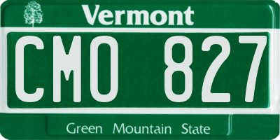 VT license plate CMO827