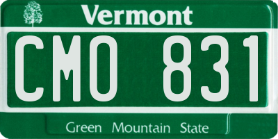 VT license plate CMO831