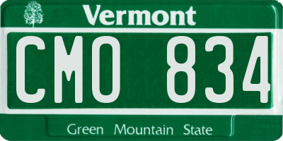VT license plate CMO834